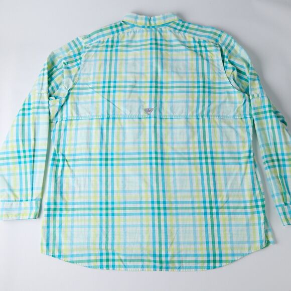 Columbia PFG Super Bahama Vtg Fishing Shirt Mens XL Long Sleeve Plaid UPF - Picture 2 of 11